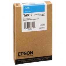 Картридж струйный Epson T6032 C13T603200 голубой оригинальный